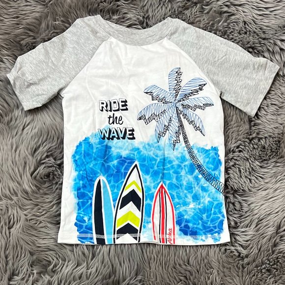 Toughskins Boy's T-Shirt | White & Grey | Size L (7) - Picture 1 of 2